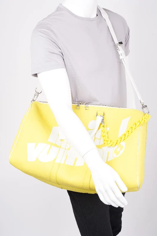 Louis Vuitton Keepall Bandouliere 50 Yellow / White Leather