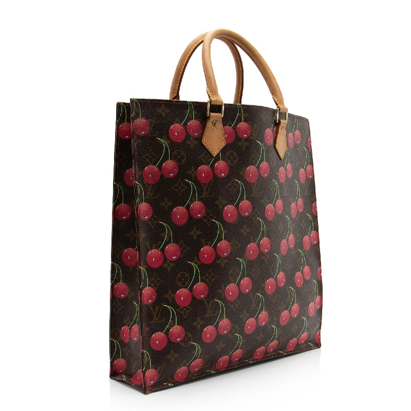 Louis Vuitton Limited Edition Monogram Canvas Cerises Sac Plat Tote (SHF-Oc84Cp)