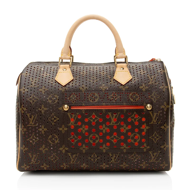 Louis Vuitton Limited Edition Monogram Canvas Perforated Speedy 30 Satchel (SHF-zo9Uue)