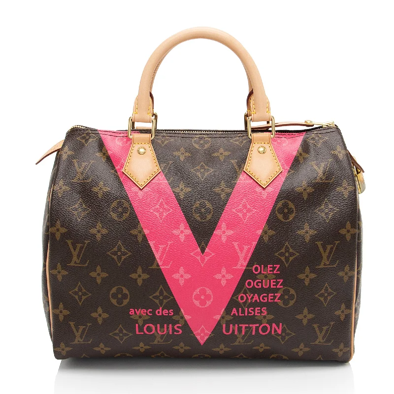 Louis Vuitton Monogram Canvas V Speedy 30 Satchel (SHF-QklCYN)