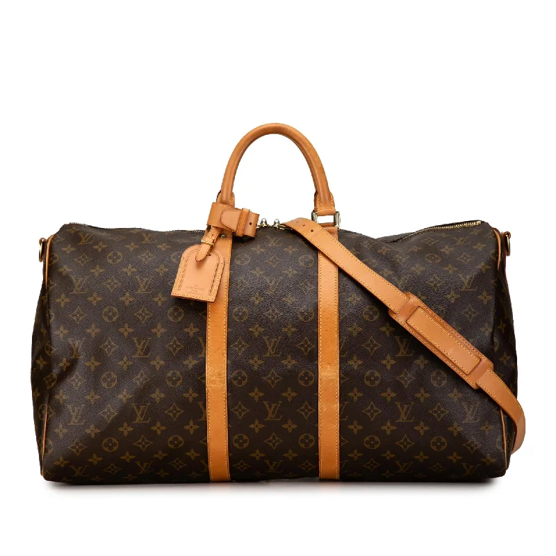 Louis Vuitton Monogram Keepall Bandouliere 55 (SHG-pPxTRD)